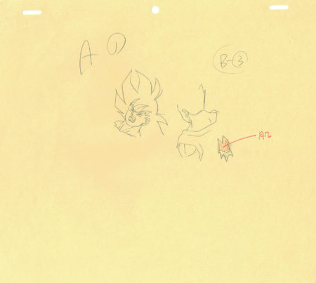  TORIYAMA Akira - DRAGON BALL | 3555 – Dragon Ball Z – Ep 134 – Son Goku (visage) – correction Genga — Page 