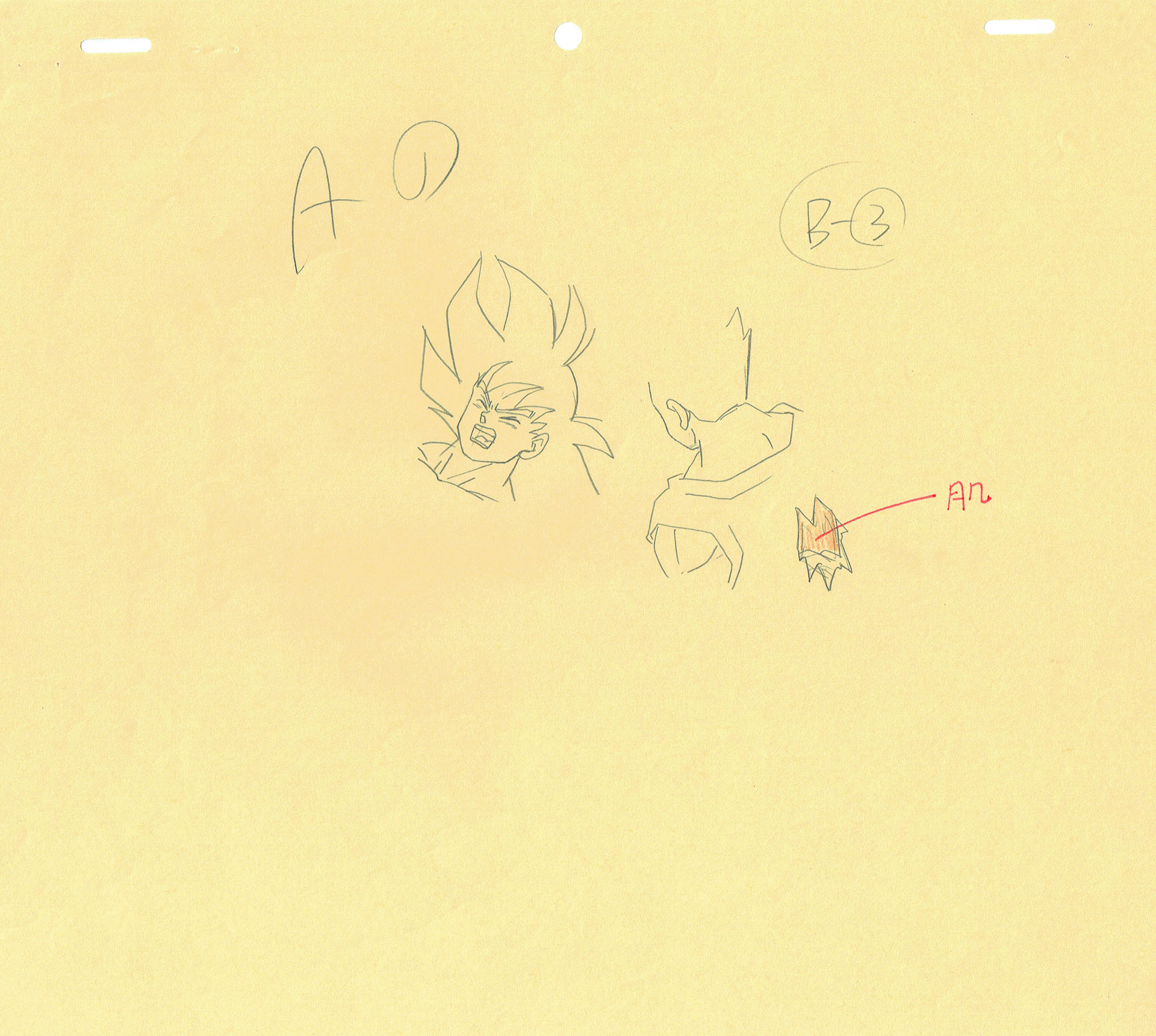  TORIYAMA Akira - DRAGON BALL | 3555 – Dragon Ball Z – Ep 134 – Son Goku (visage) – correction Genga — Page 